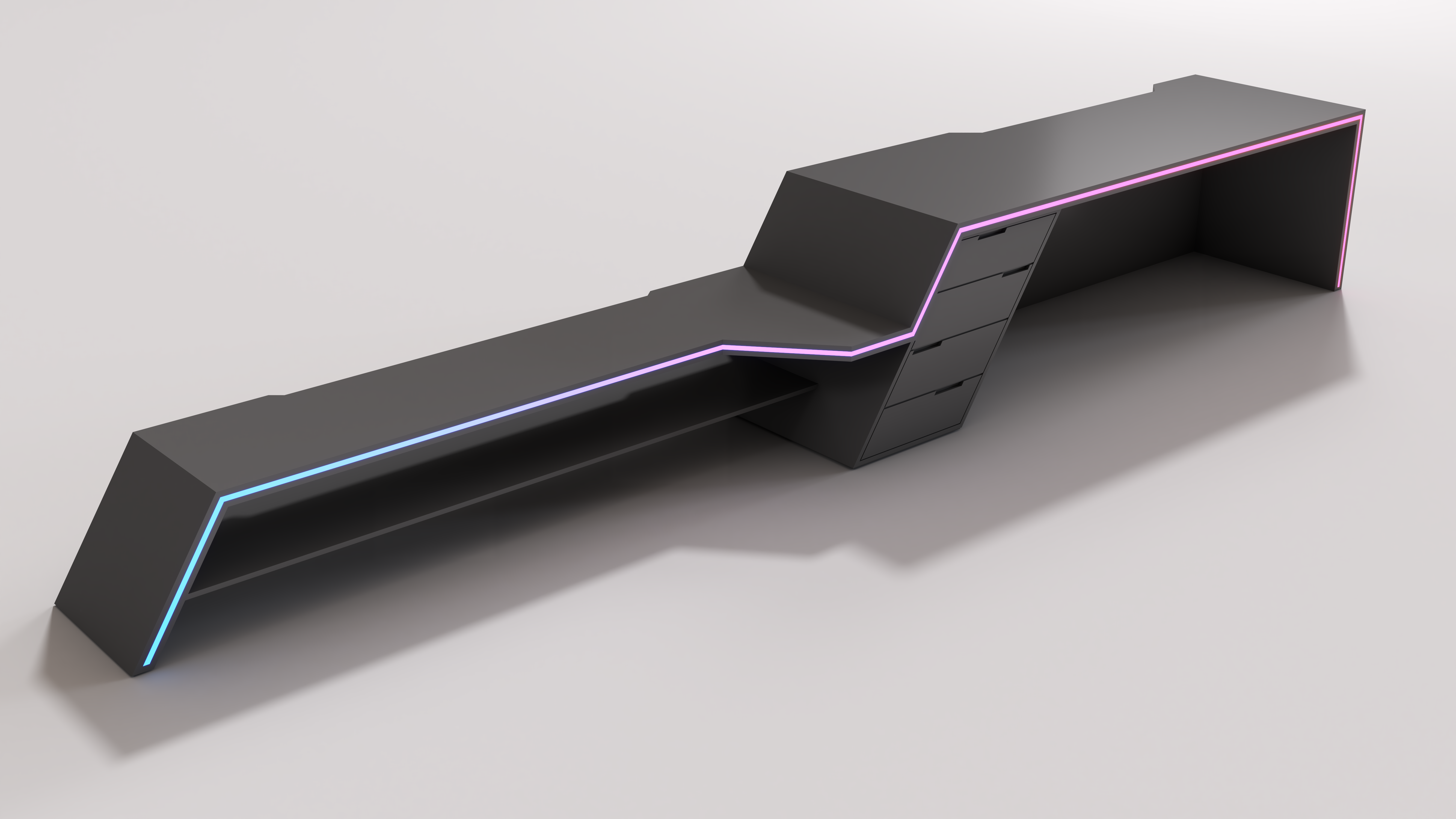 Gaming Desk with Tv Console